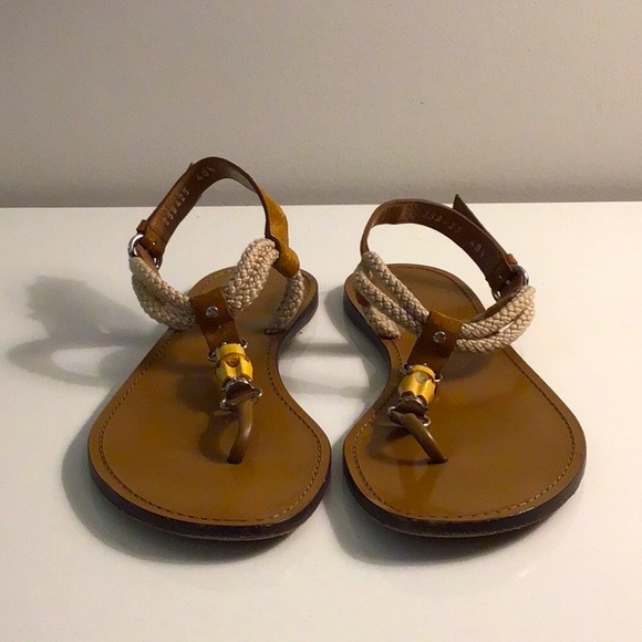 Gucci Authentic Size 40.5 EU (10.5 US) Leather and Rope Strap Sandals - Picture 6 of 10